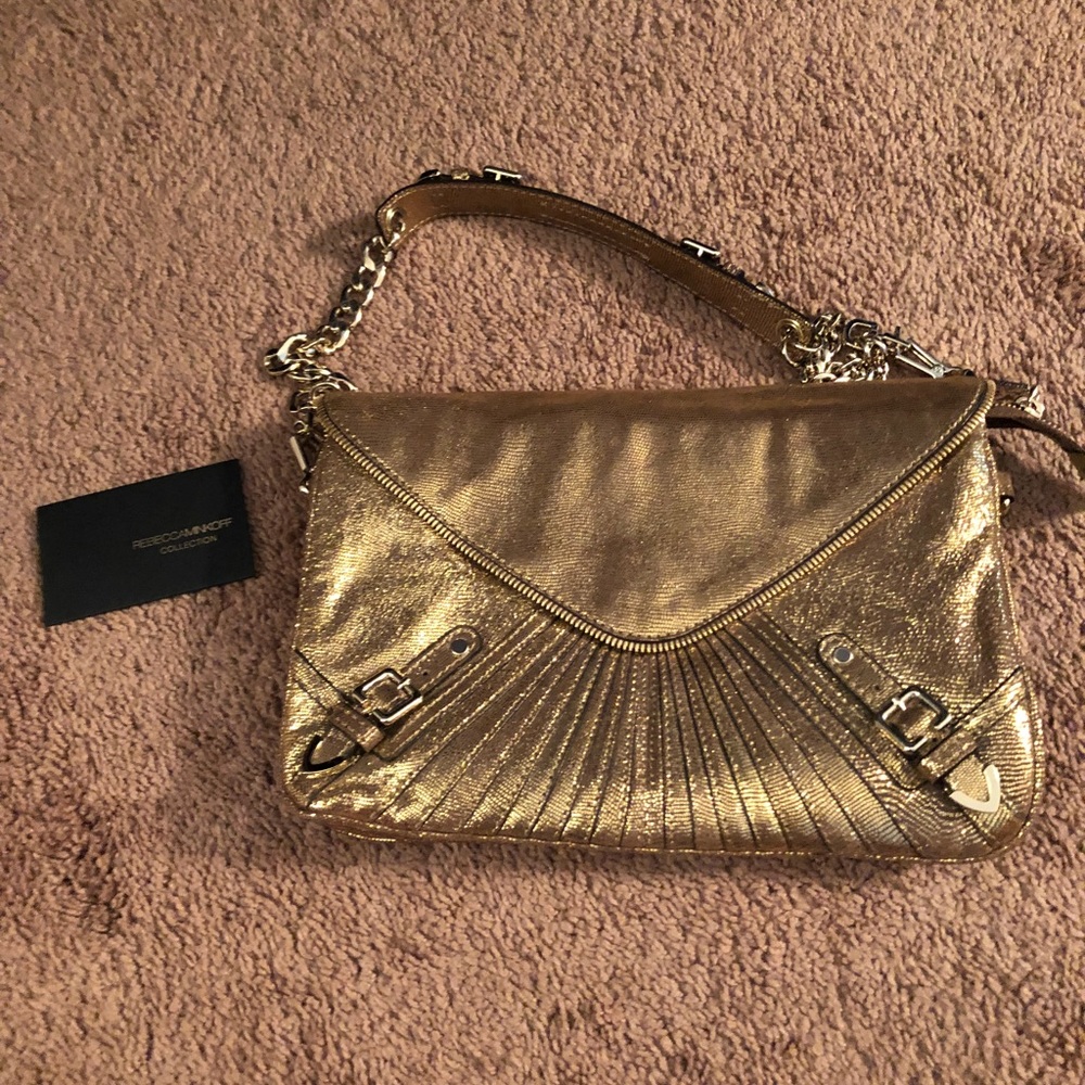 Clutch with removable shoulder strap, never worn